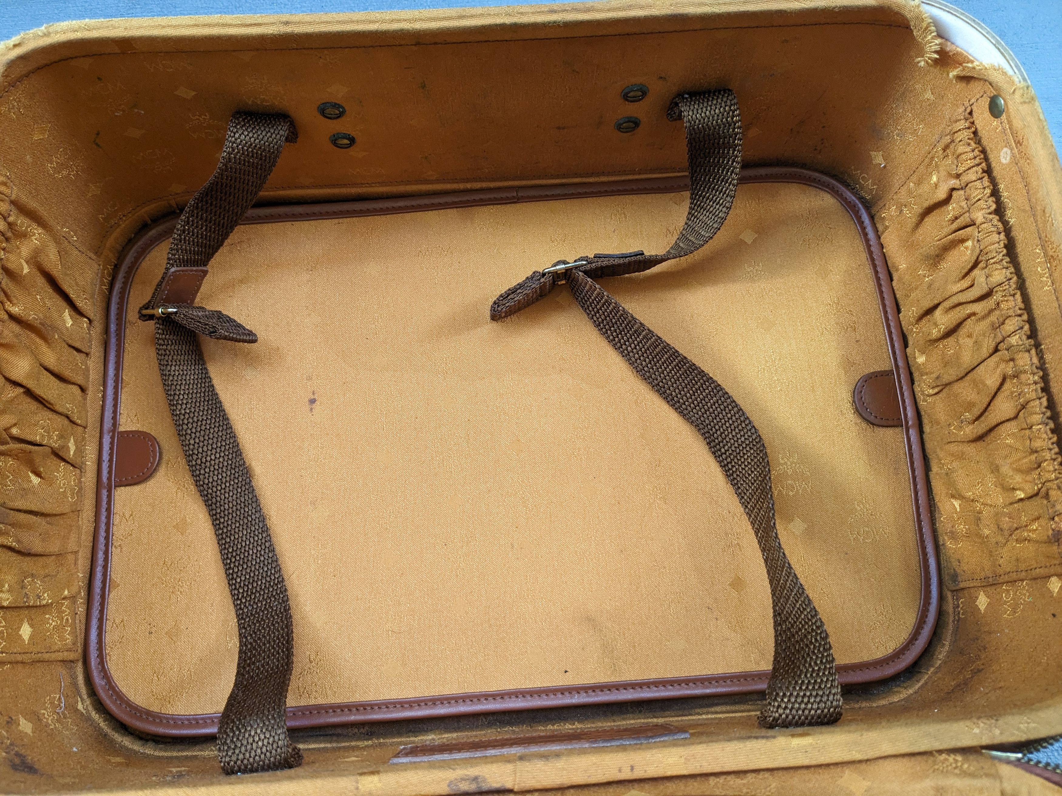 MCM MCM Travel Bag Brown Leather Monogram Cognac Vintage Size ONE SIZE - 8 Thumbnail