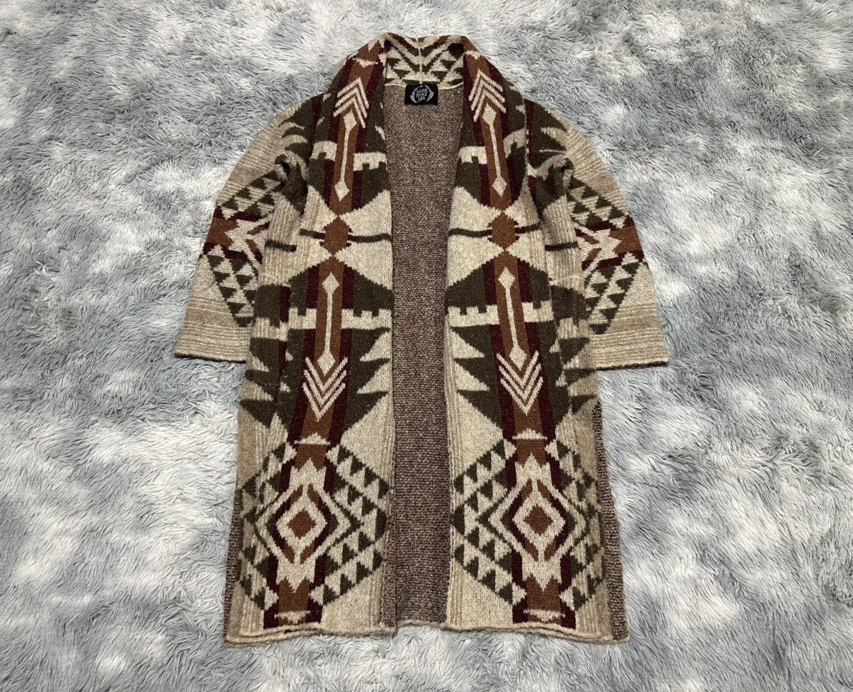 GOA 🔥Y2K Archived Goa Aztec Long Cardigan Shawl Collar Size US XL / EU 56 / 4 - 1 Thumbnail