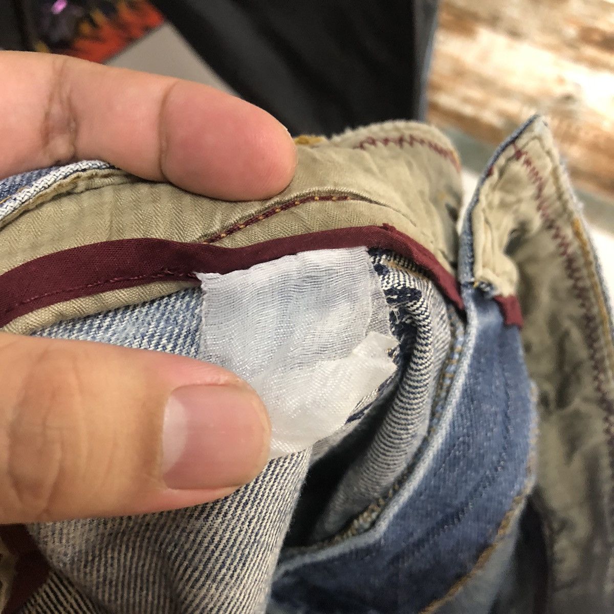 Japanese Brand Back Number Blue Distressed Denim Pants #A2098 Size US 30 / EU 46 - 24 Thumbnail