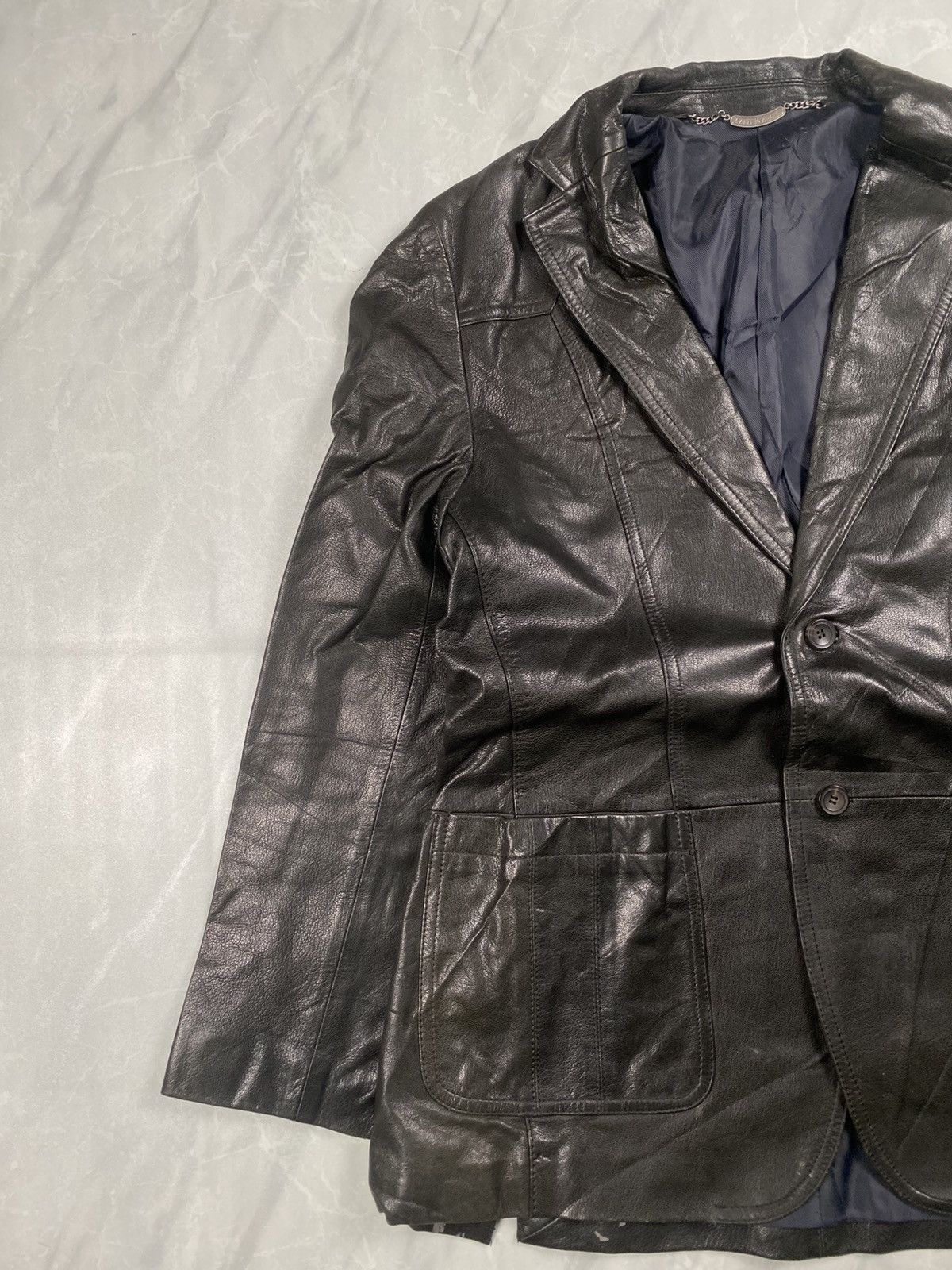 Japanese Brand Vintage Japanese Carte Blanche Punk Leather Blazer Jacket Size US M / EU 48-50 / 2 - 3 Thumbnail
