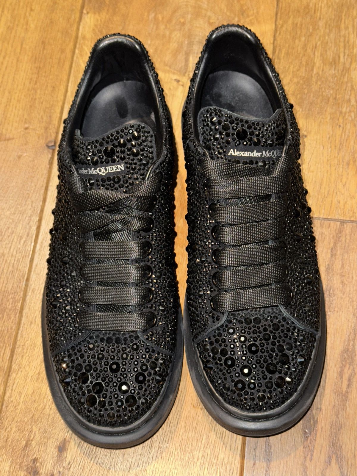 Alexander McQueen Triple Black Strass Larry Crystal-Embellished Sneakers Size US 9 / EU 42 - 2 Thumbnail