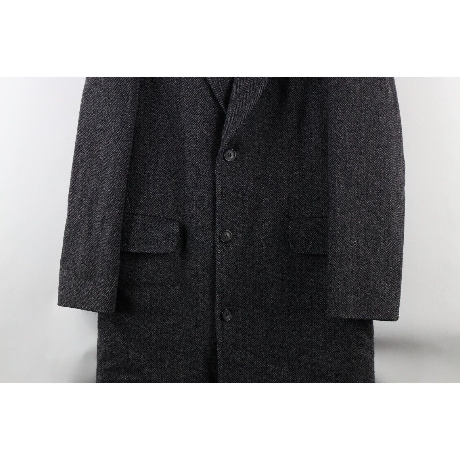 Vintage Vintage 70s Streetwear Herringbone Wool Trench Coat Overcoat Size US M / EU 48-50 / 2 - 3 Thumbnail