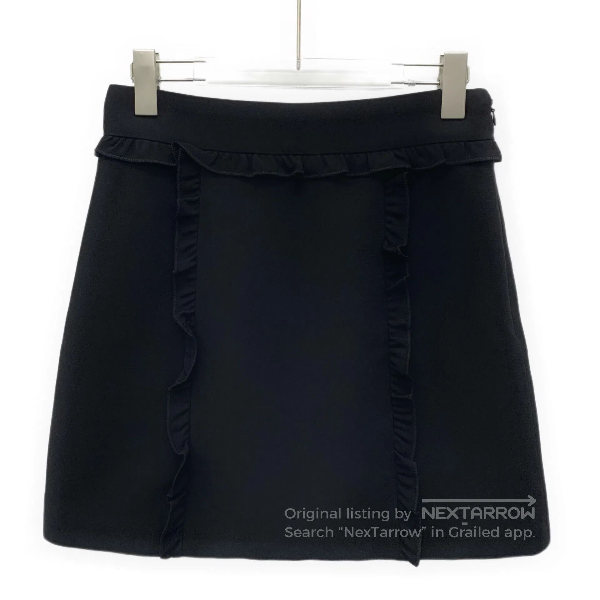 Miu Miu Miu Miu Black Lace Trim Casual Short Skirt| Size 41" - 1 Thumbnail