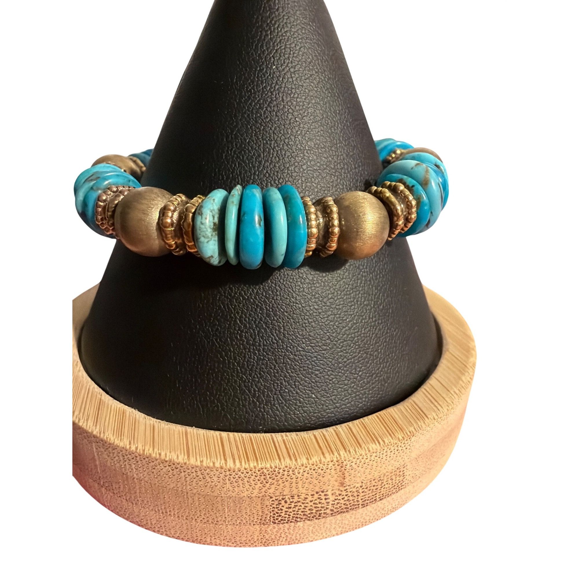 Other Vtg Veronese 925 Turquoise Bead Bracelet Italy Gold Vermeil Size ONE SIZE - 1 Thumbnail