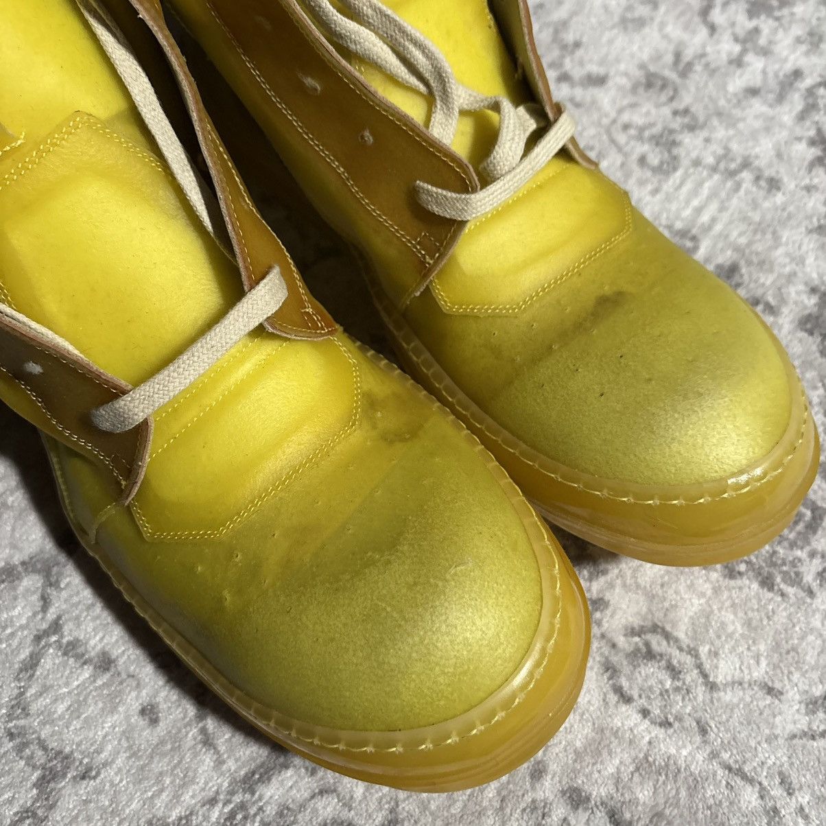Rick Owens Rick Owens SS23 EDFU Geobasket Sneakers Lemon | Size 44 Size US 11 / EU 44 - 5 Thumbnail