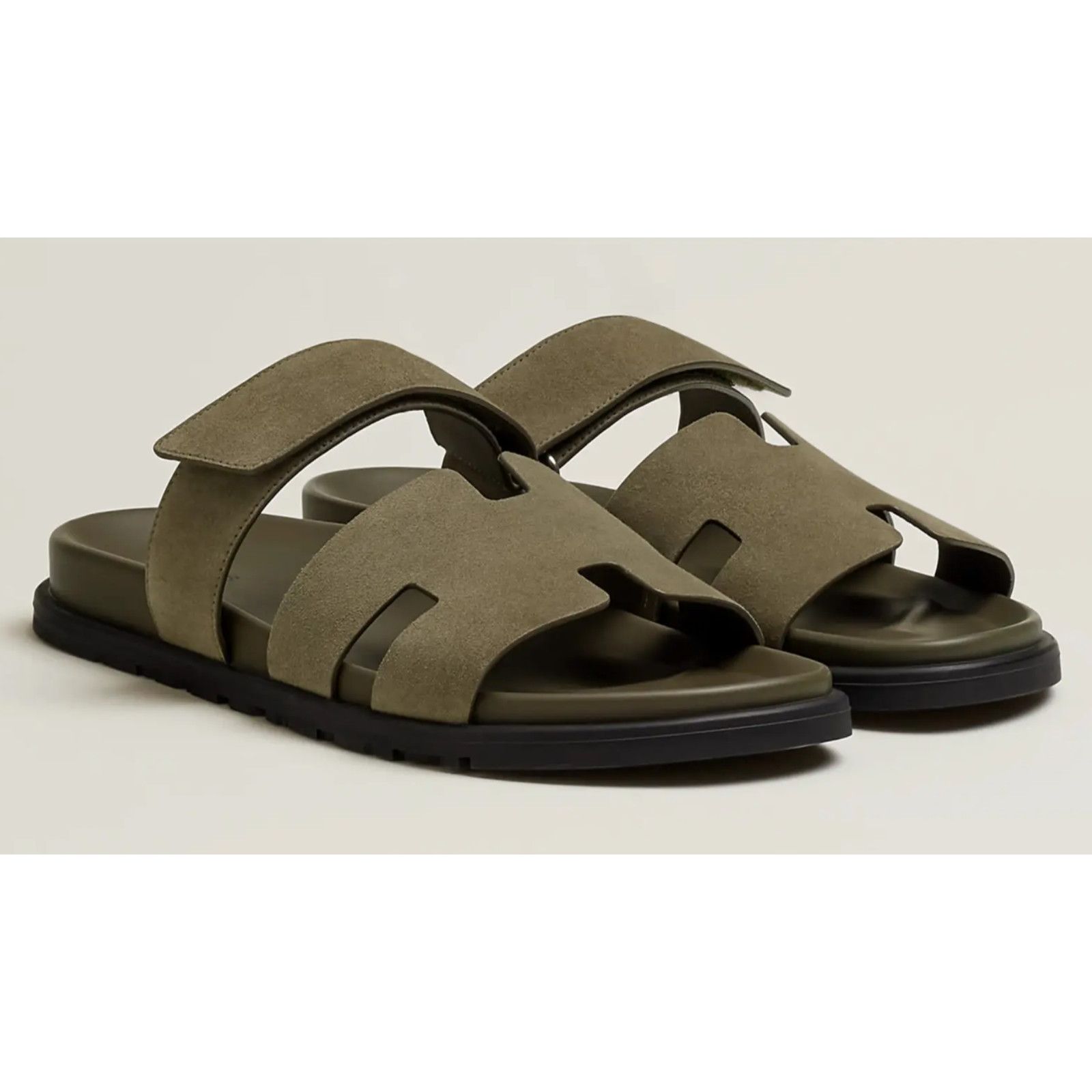Hermes Hermes Chypre Sandal Mens Vert Toundra Suede Flat 46 13 Size US 13 / EU 46 - 3 Thumbnail