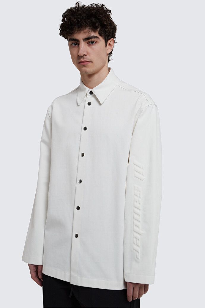 Jil Sander o1y1124 Long Sleeves Cotton Shirt in Porcelain Size US M / EU 48-50 / 2 - 2 Thumbnail