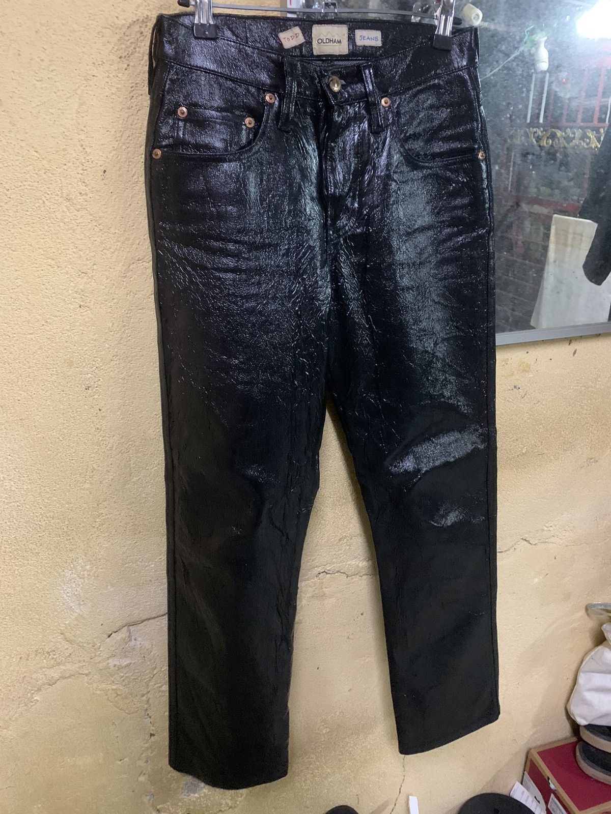 Todd Oldham × Vintage Vintage 90s Todd Oldham Jeans Shiny Rave Size 26" / US 2 / IT 38 - 2 Thumbnail
