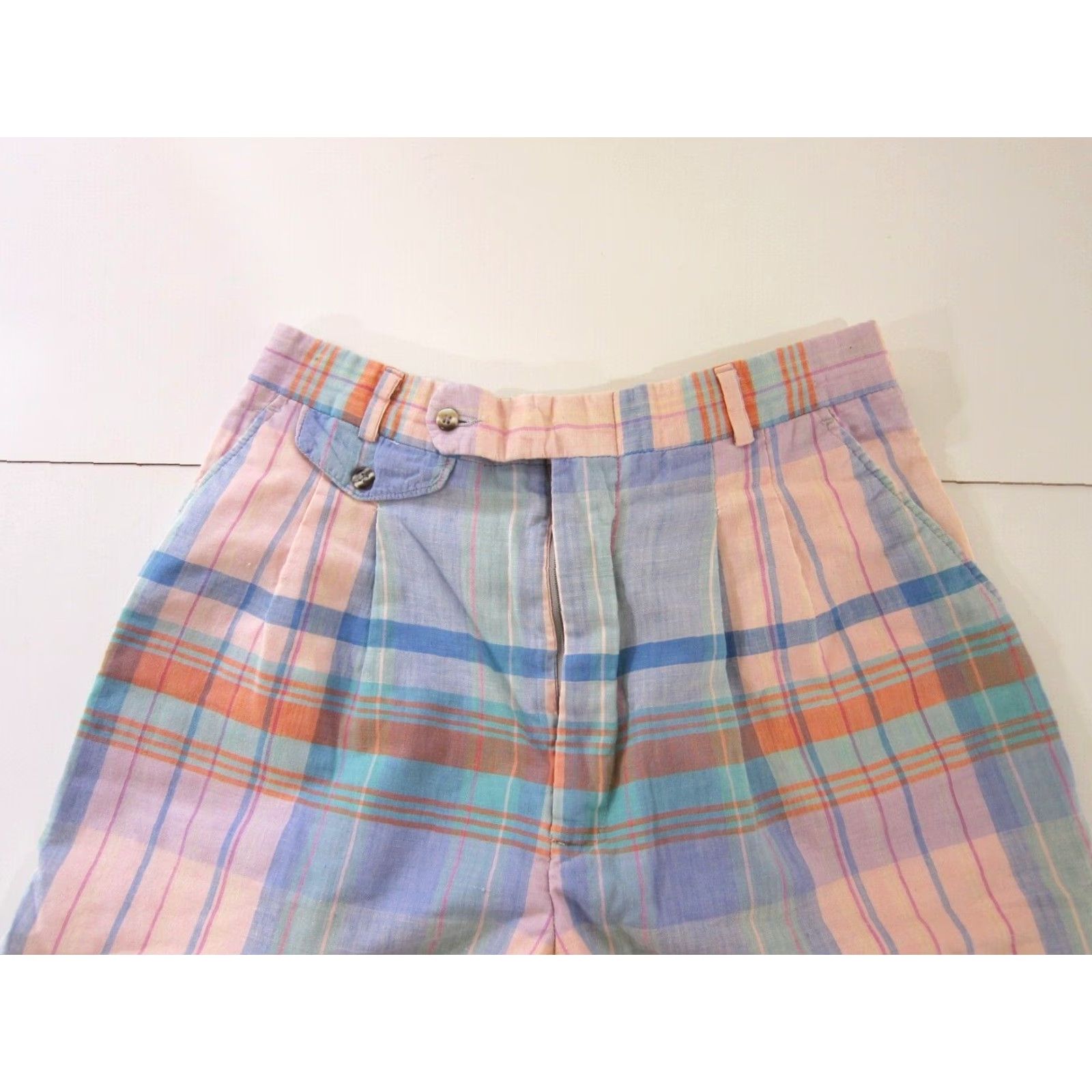 Vintage VINTAGE Divot's Plaid Pink Blue Cotton High Waist Golf Short Men S Size US 28 / EU 44 - 3 Thumbnail