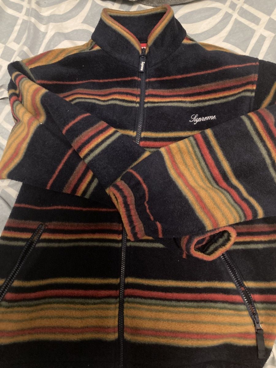 Supreme Supreme stripe zip up fleece jacket 