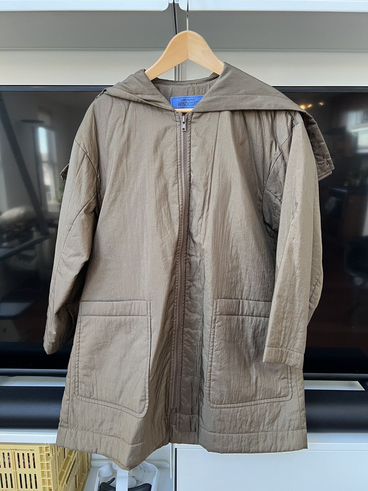 image of Vintage Issey Miyake ‘Windcoat’ in Brown, Men's (Size Small)