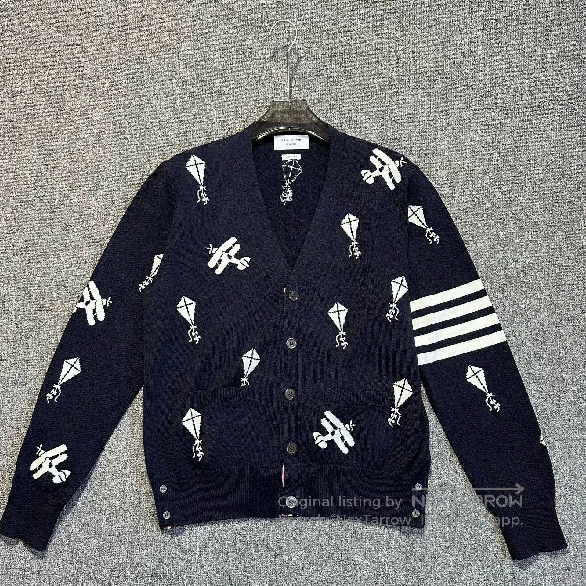 Thom Browne thom browne navy cardigan with kite print. Size US M / EU 48-50 / 2 - 1 Thumbnail