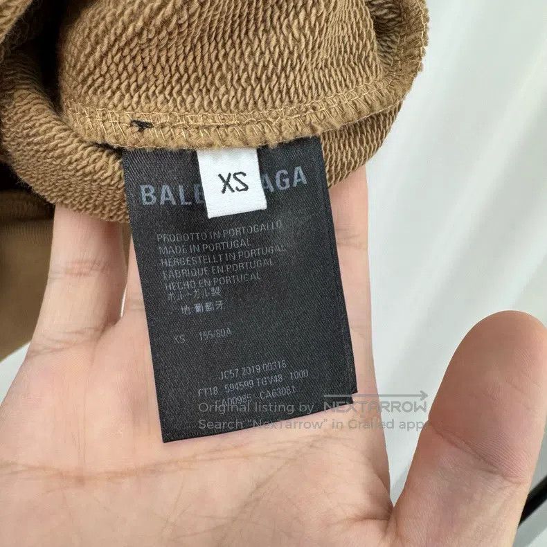 Balenciaga Balenciaga Khaki Crown Wheat Alphabet Hoodie Size US XS / EU 42 / 0 - 6 Thumbnail