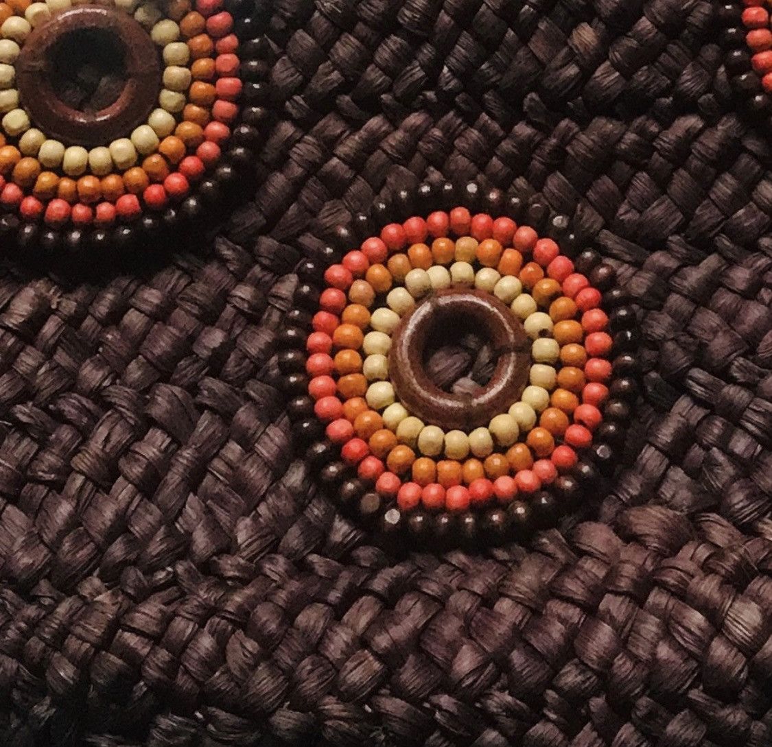 Other WOVEN STRAW EMBELLISHED HANDBAG W/ BAMBOO HANDLES Size ONE SIZE - 6 Thumbnail