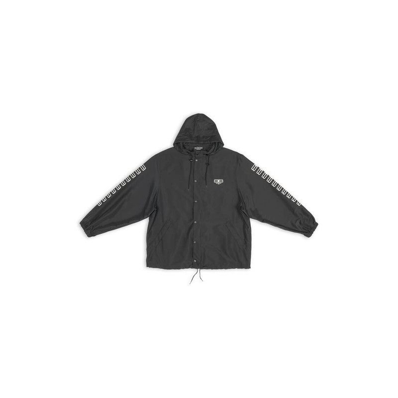 Balenciaga o1tr1nto1125 Short Windbreaker Jacket in Black Size US M / EU 48-50 / 2 - 1 Thumbnail