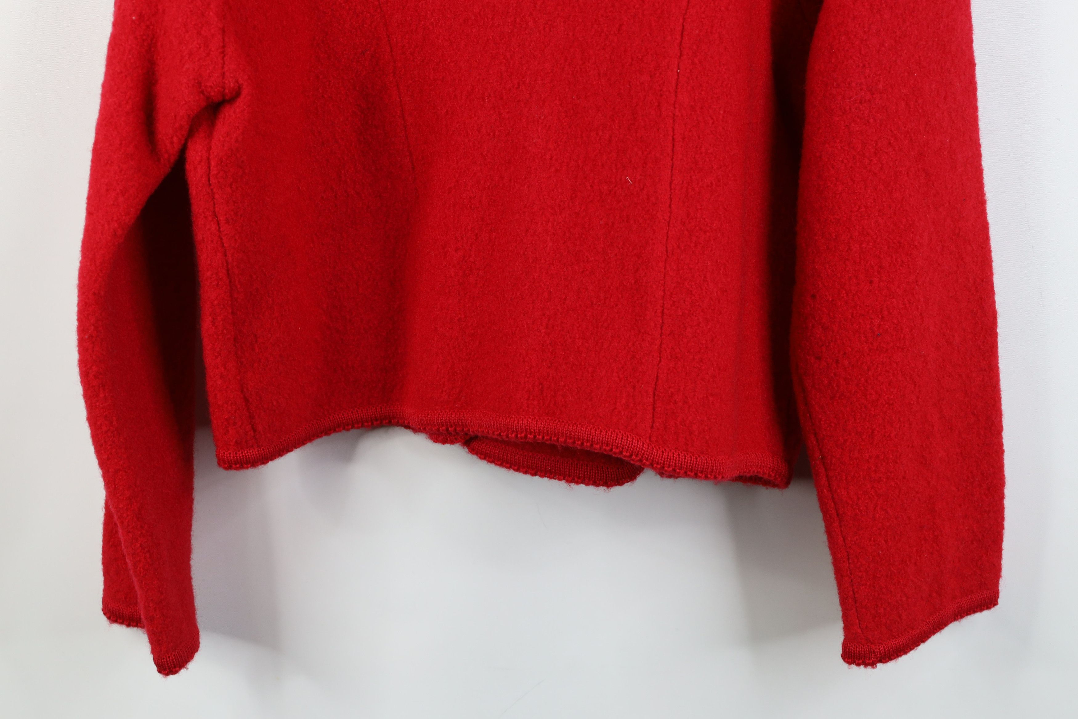 Orvis Vintage 90s Orvis Boiled Wool Cardigan Sweater Red Size L / US 10 / IT 46 - 13 Thumbnail