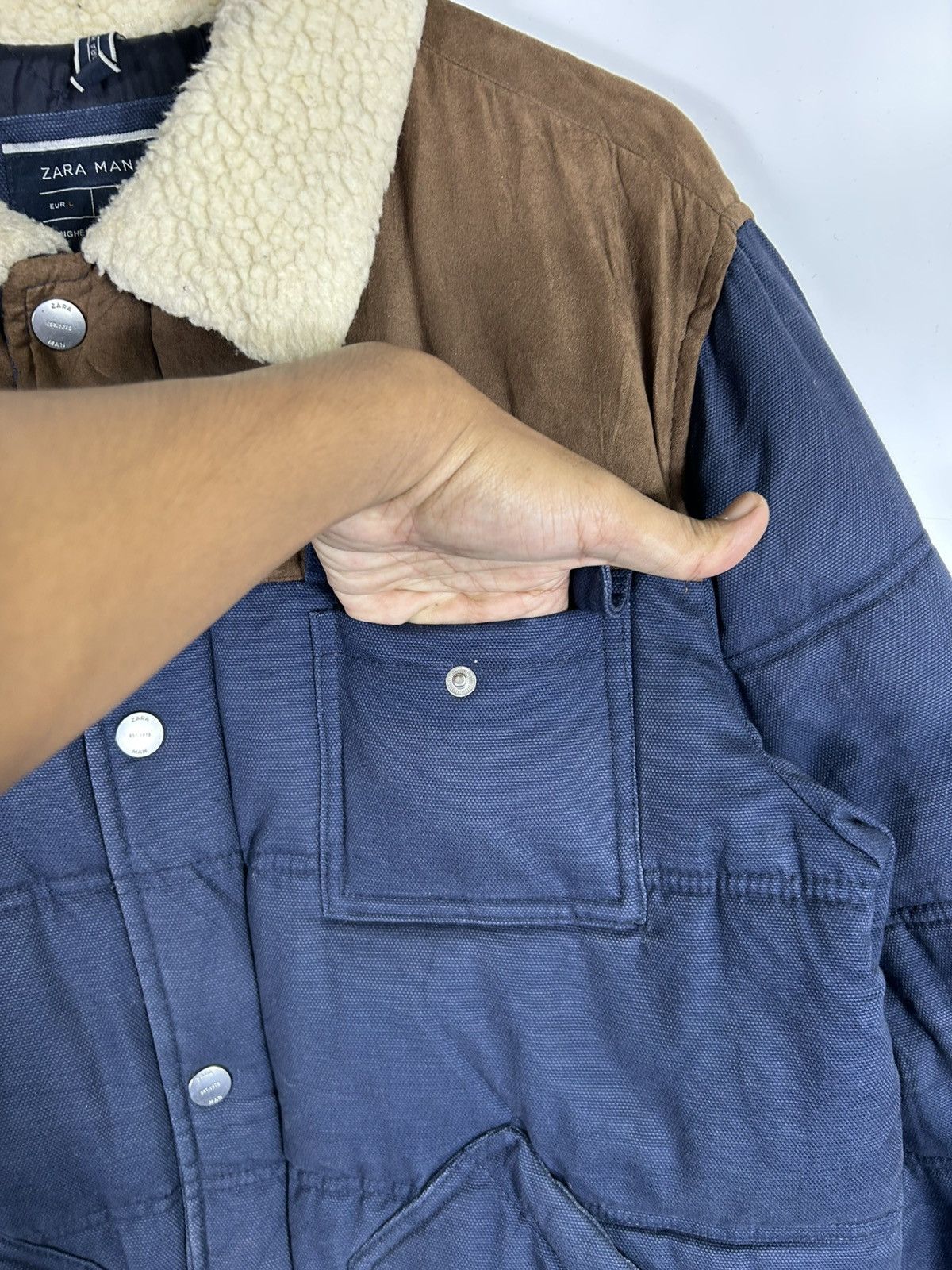 Zara 🔥Zara Man Denim Zipper Puffer Jacket Size US L / EU 52-54 / 3 - 7 Thumbnail