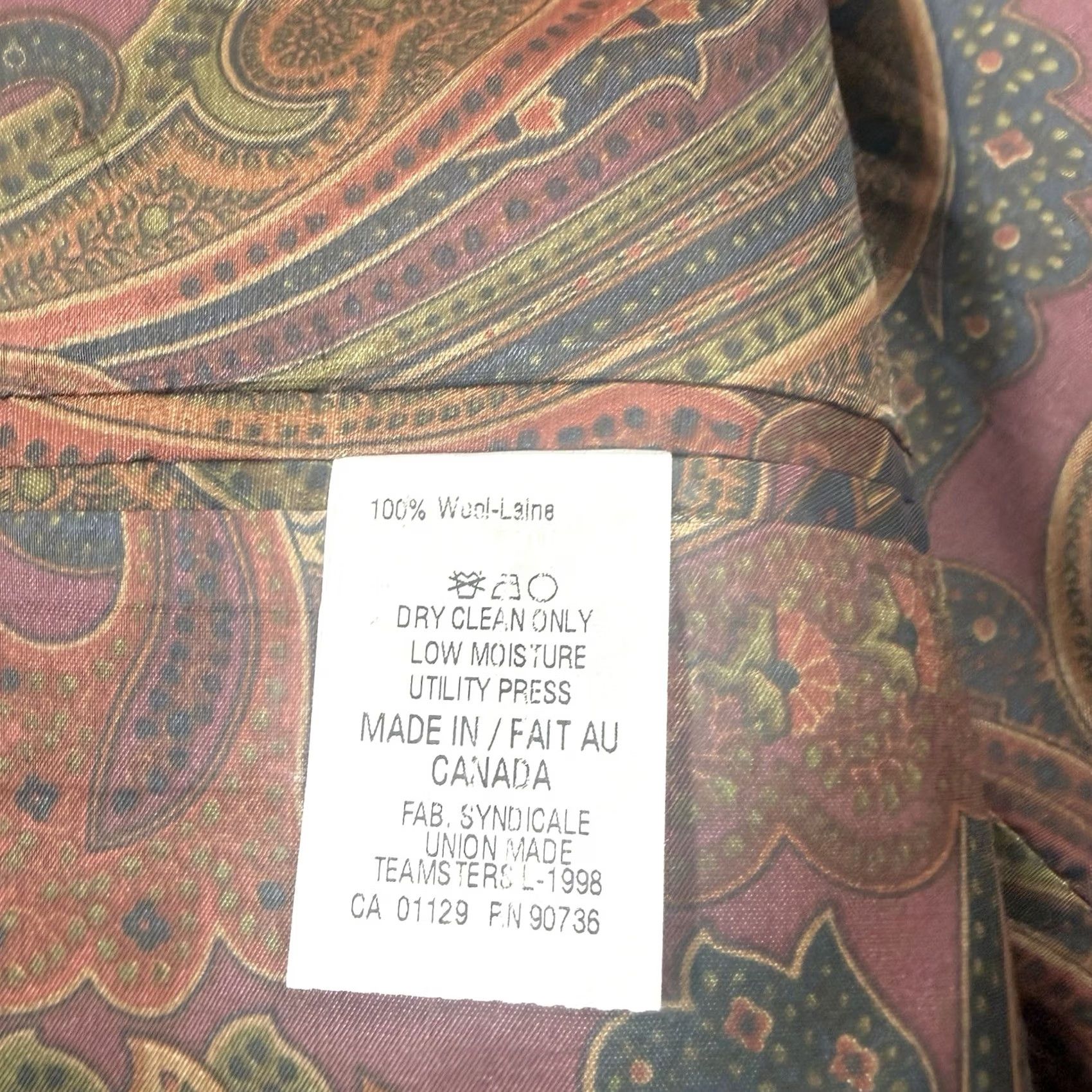 Ralph Lauren Lauren Ralph Lauren Blazer Mens Wool 41R Houndstooth Paisley Lining Brown 42 Regular Overcoat Womens Men’s? Size 42R - 5 Thumbnail