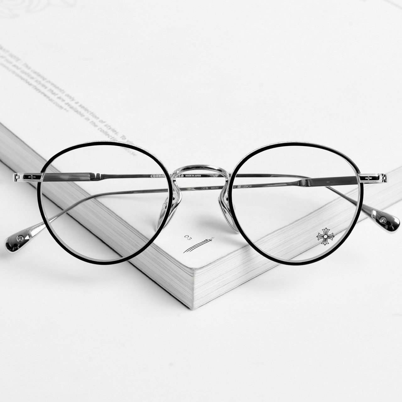 Chrome Hearts CHROME HEARTS THICK MATTE BLACK/SHINY SILVER GLASSES Size ONE SIZE - 6 Thumbnail