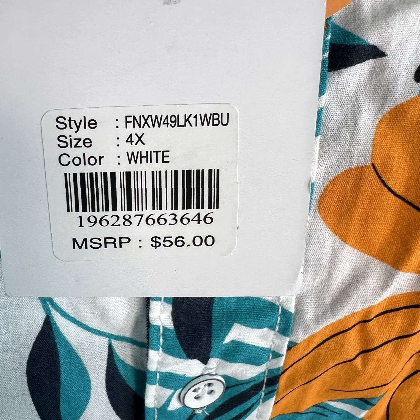 Vintage Free Planet Hawaiian Floral Button-Up Shirt Mens 4XL Teal/Orange Casual Summer Size US XXL / EU 58 / 5 - 7 Thumbnail
