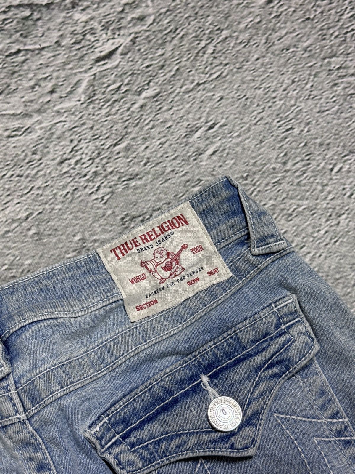 True Religion True Religion jeans straight baby blue white stitch Y2K Size US 30 / EU 46 - 3 Thumbnail