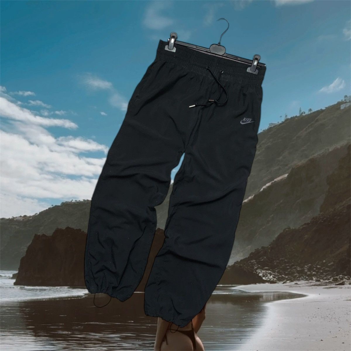 Nike × Vintage Vintage Nike drill pants joggers Y2K size M black Size 32" / US 10 / IT 46 - 1 Thumbnail