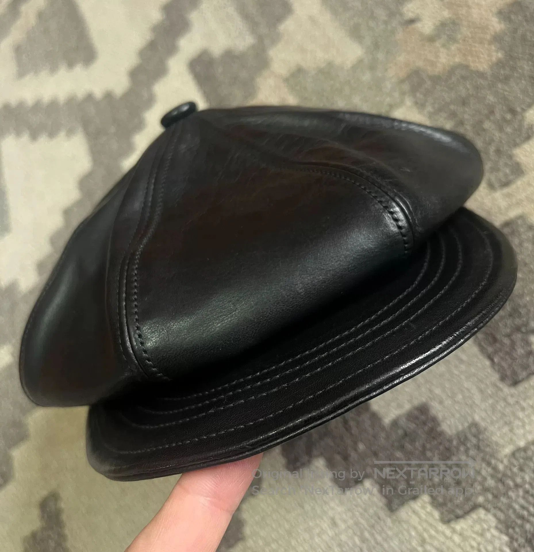 BLACK SIGN Black Sign Horsehide Newsboy Cap Japan. Size ONE SIZE - 5 Thumbnail