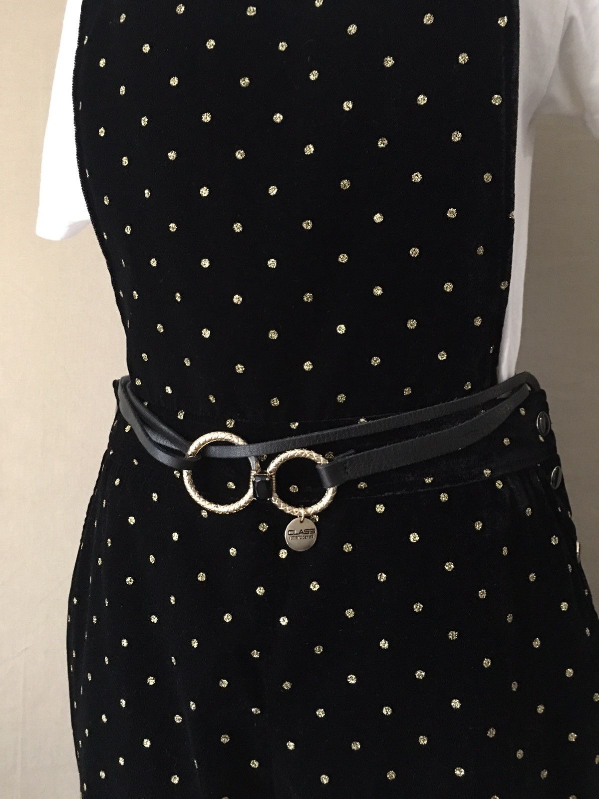 Roberto Cavalli Roberto Cavalli Class Leather Golden Rings Dress Belt Size ONE SIZE - 2 Thumbnail