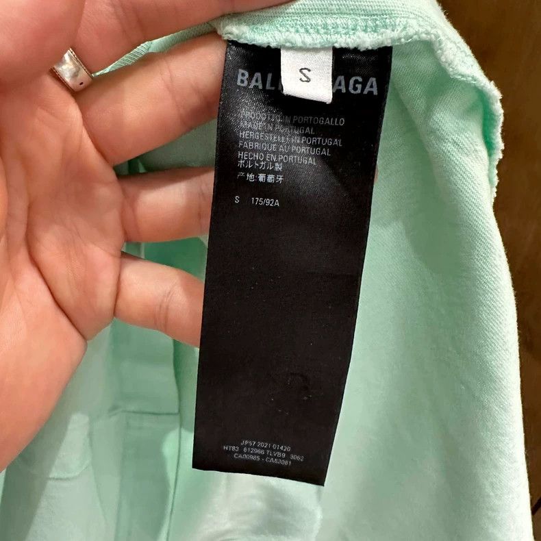 Balenciaga Balenciaga Mint green embroidered logo short sleeves Size US S / EU 44-46 / 1 - 5 Thumbnail