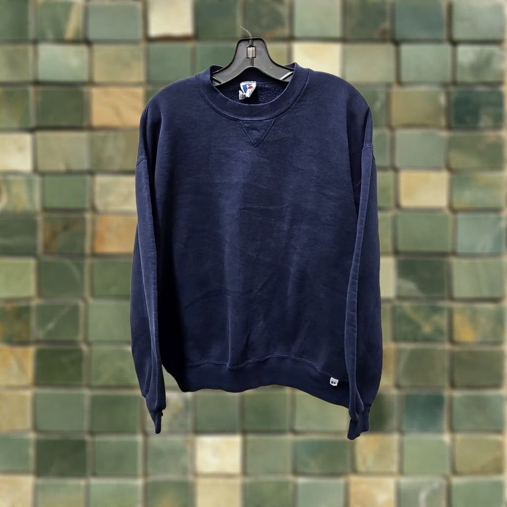 Russell Athletic VINTAGE Russell Athletic Sweatshirt Crewneck XL Blue Navy USA 90s Men Regular Pullover Size US XL / EU 56 / 4 - 1 Thumbnail