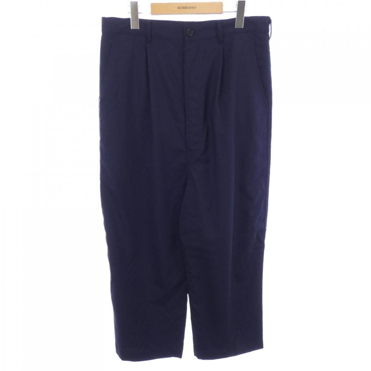 Comme des Garcons Homme Cropped Pants Plain Tuck Wool Long Purple Size US 33 - 1 Thumbnail