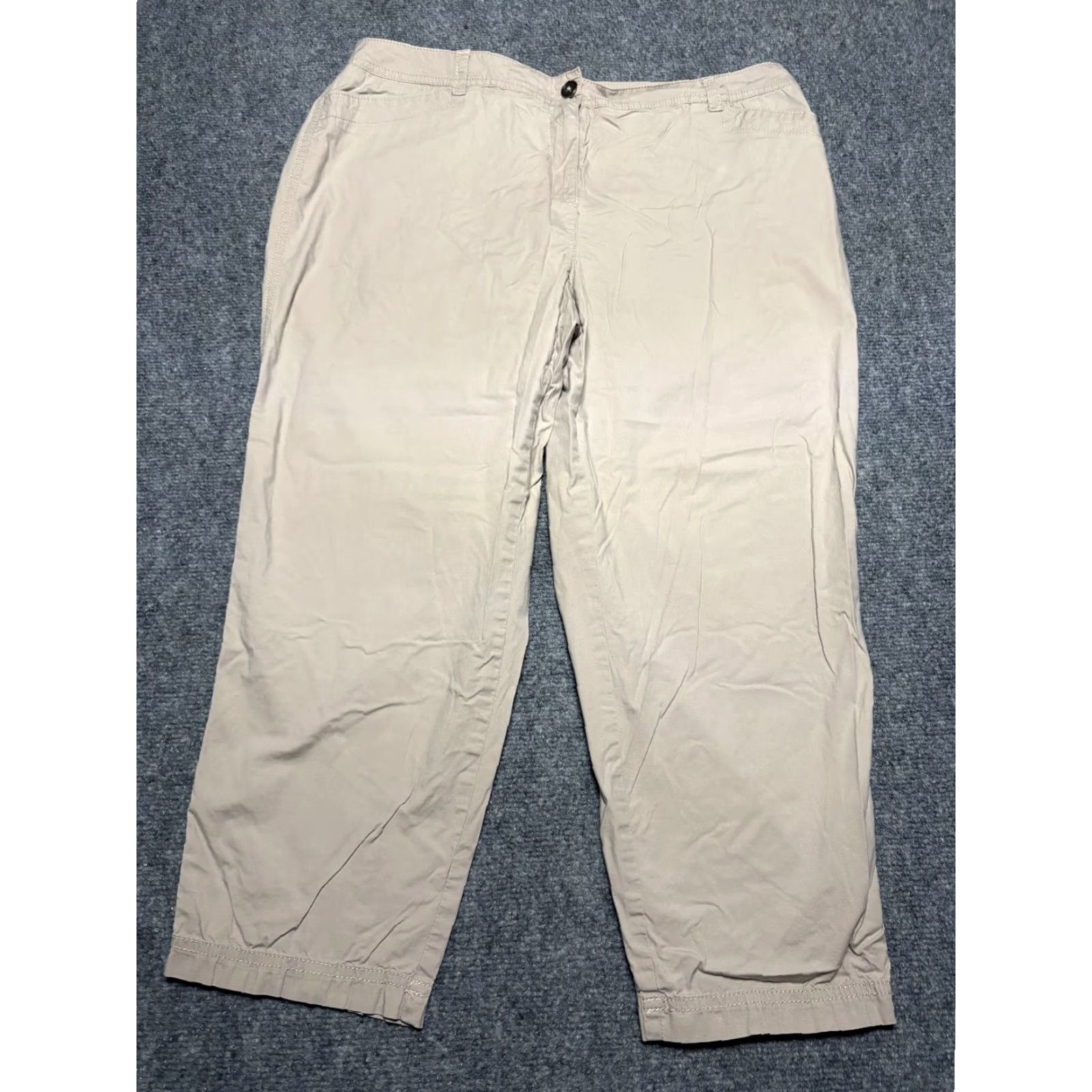 Vintage Chico's Cropped Pants Womens Size 2 Beige Cotton Spandex Capris City Minimalist Capsule Size 26" / US 2 / IT 38 - 2 Thumbnail