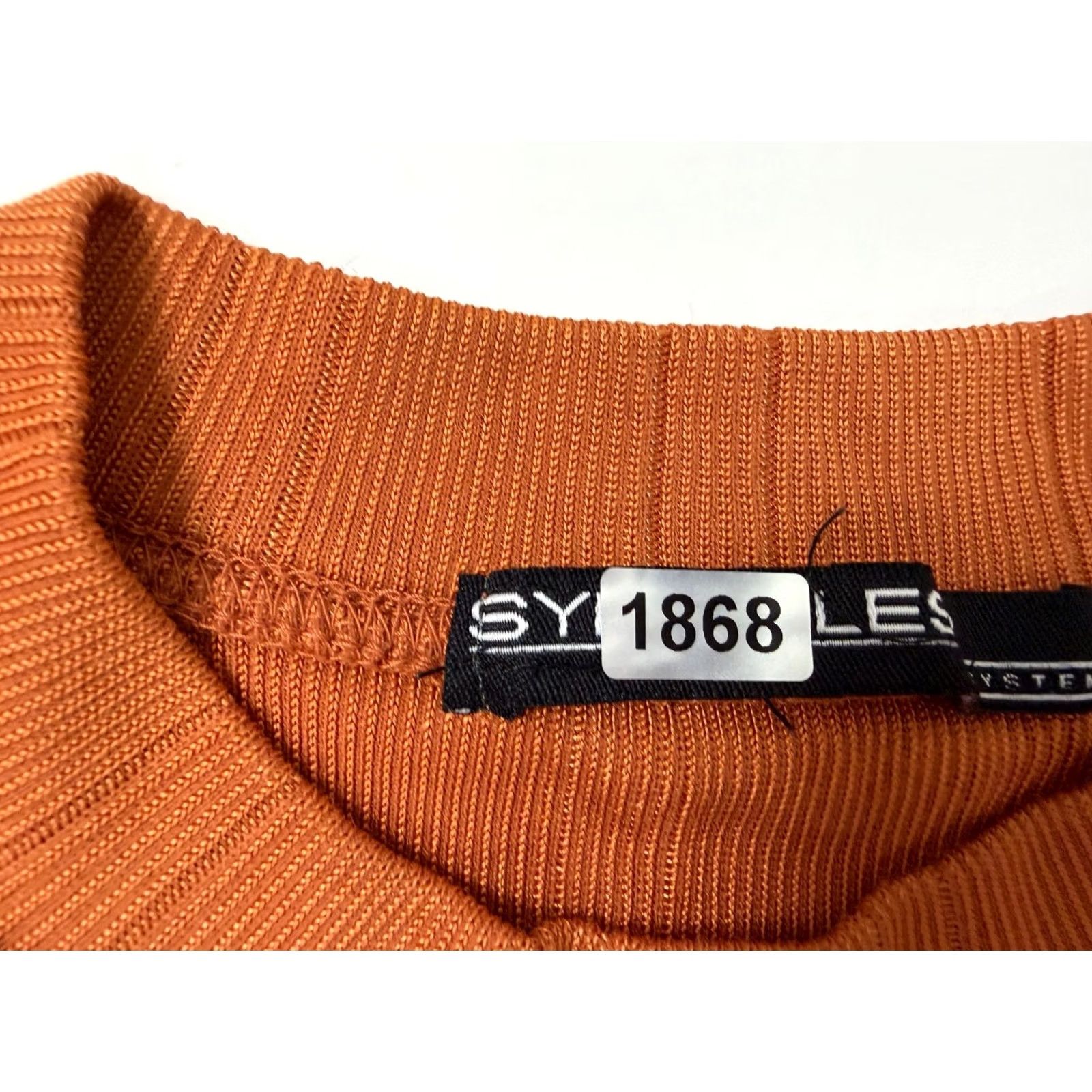 Vintage Vintage 90s Y2K Ribbed Shirt Men Large Silky Stretchy Polyester Burnt Orange Size US L / EU 52-54 / 3 - 2 Thumbnail