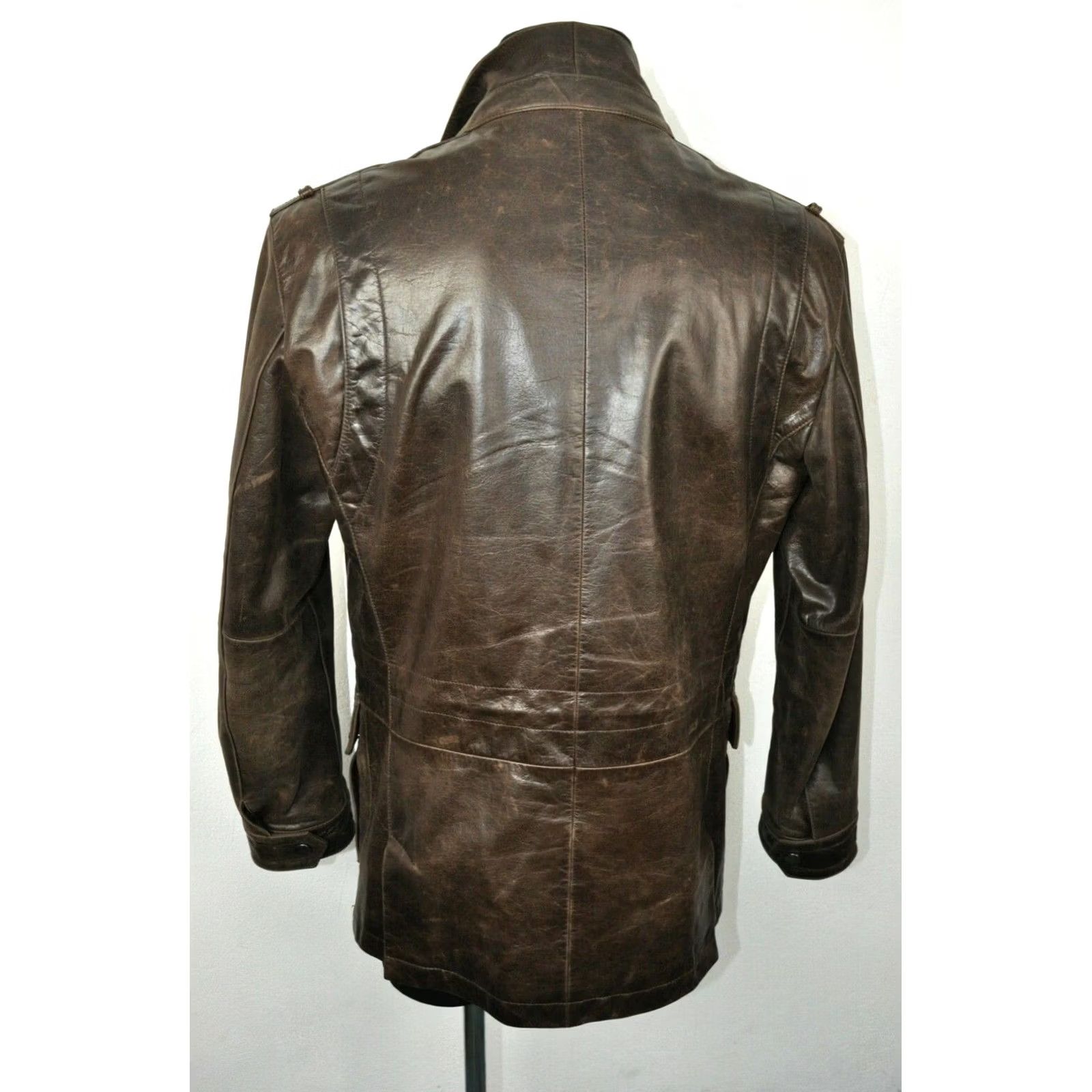 Hugo Boss HUGO BOSS CUNO-N JACKET Leather Motorcycle Brown Mens 48 Size US M / EU 48-50 / 2 - 4 Thumbnail