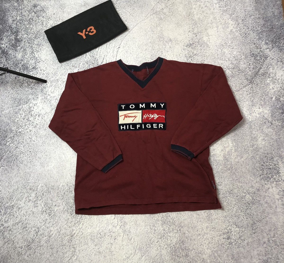 Tommy Hilfiger Men’s sweater big logo Tommy Hilfiger usa vintage Size US XL / EU 56 / 4 - 1 Thumbnail