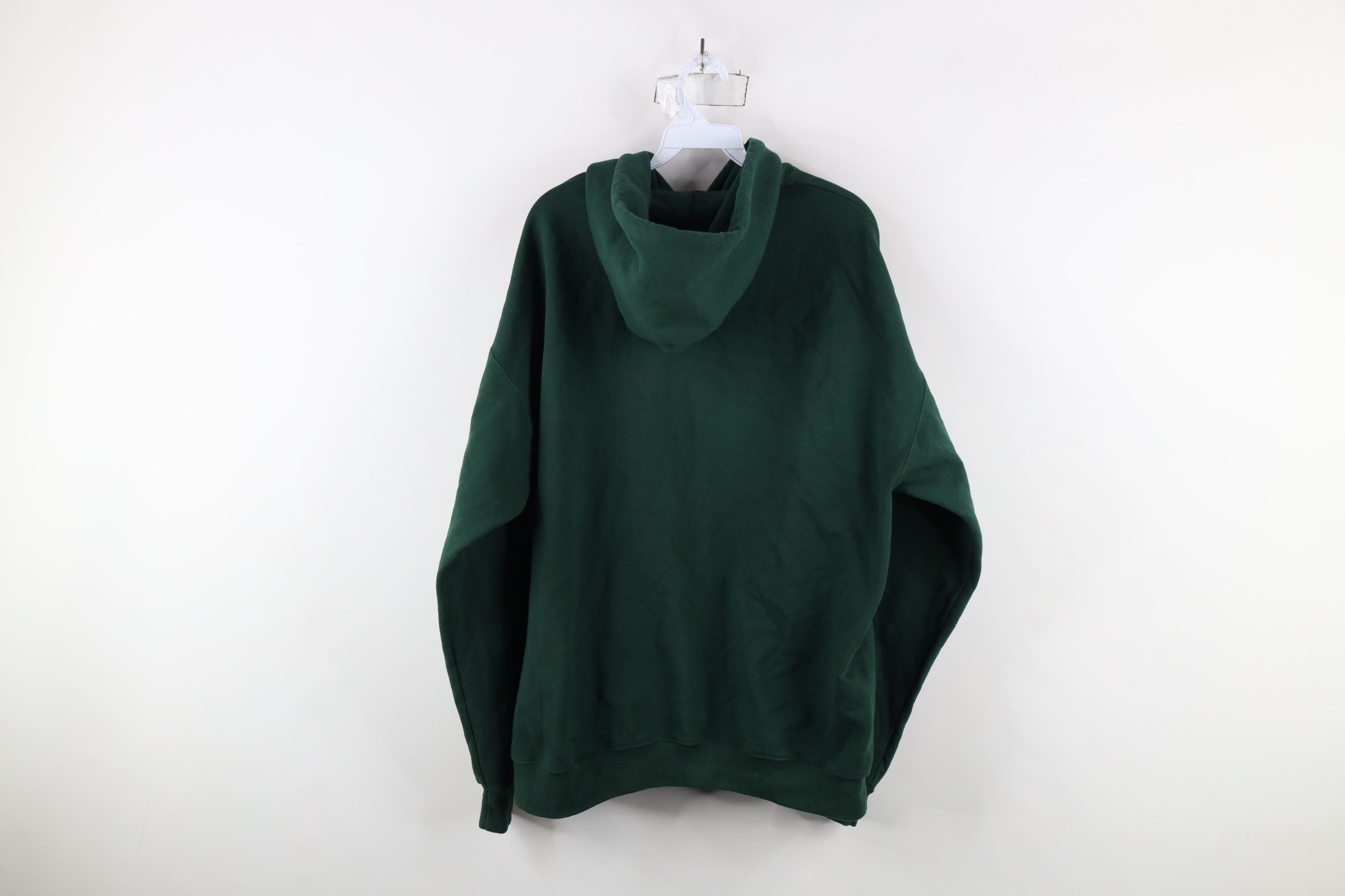 Vintage Vintage 90s Streetwear Blank Hoodie Sweatshirt Hunter Green Size US XL / EU 56 / 4 - 11 Thumbnail