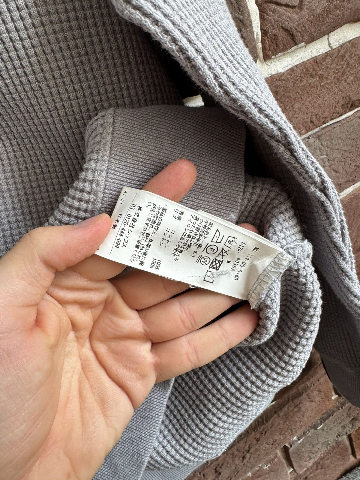 Japanese Brand Ships Thyard Japanese Designer Gray Waffle Crewneck Sweatshi Size US M / EU 48-50 / 2 - 9 Thumbnail
