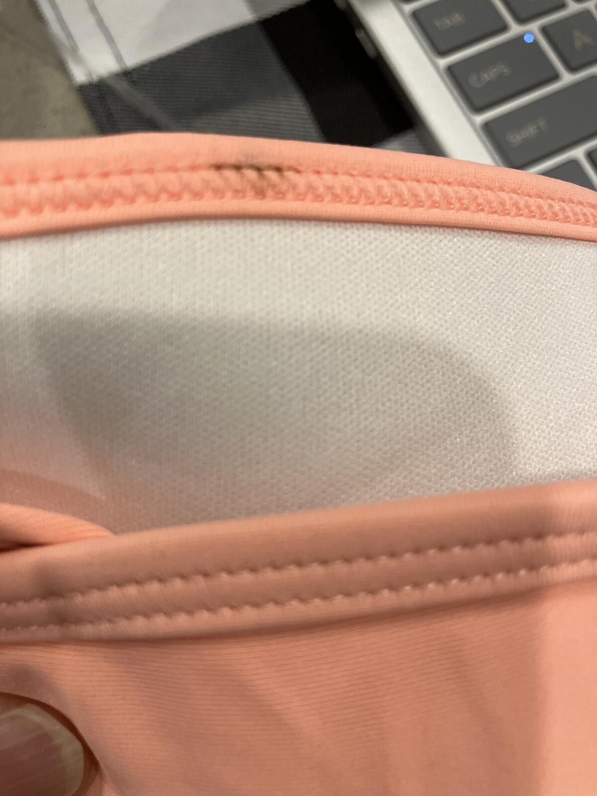 Unknown London Peach Strapless Bandeau Bikini Top with Laser Cut Design Size ONE SIZE - 6 Thumbnail