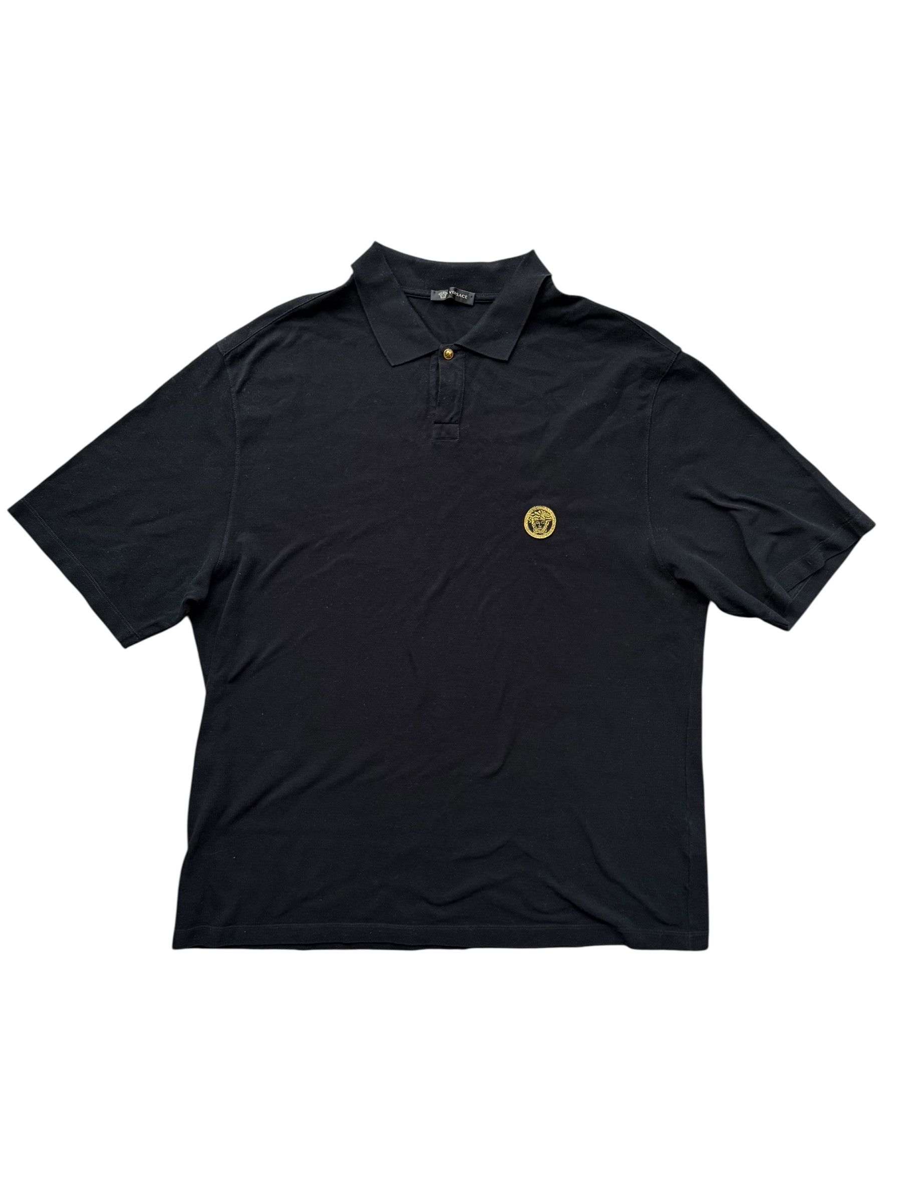 Versace Versace Black & Gold Embroidered Medusa Polo T-Shirt Size US XXL / EU 58 / 5 - 1 Thumbnail
