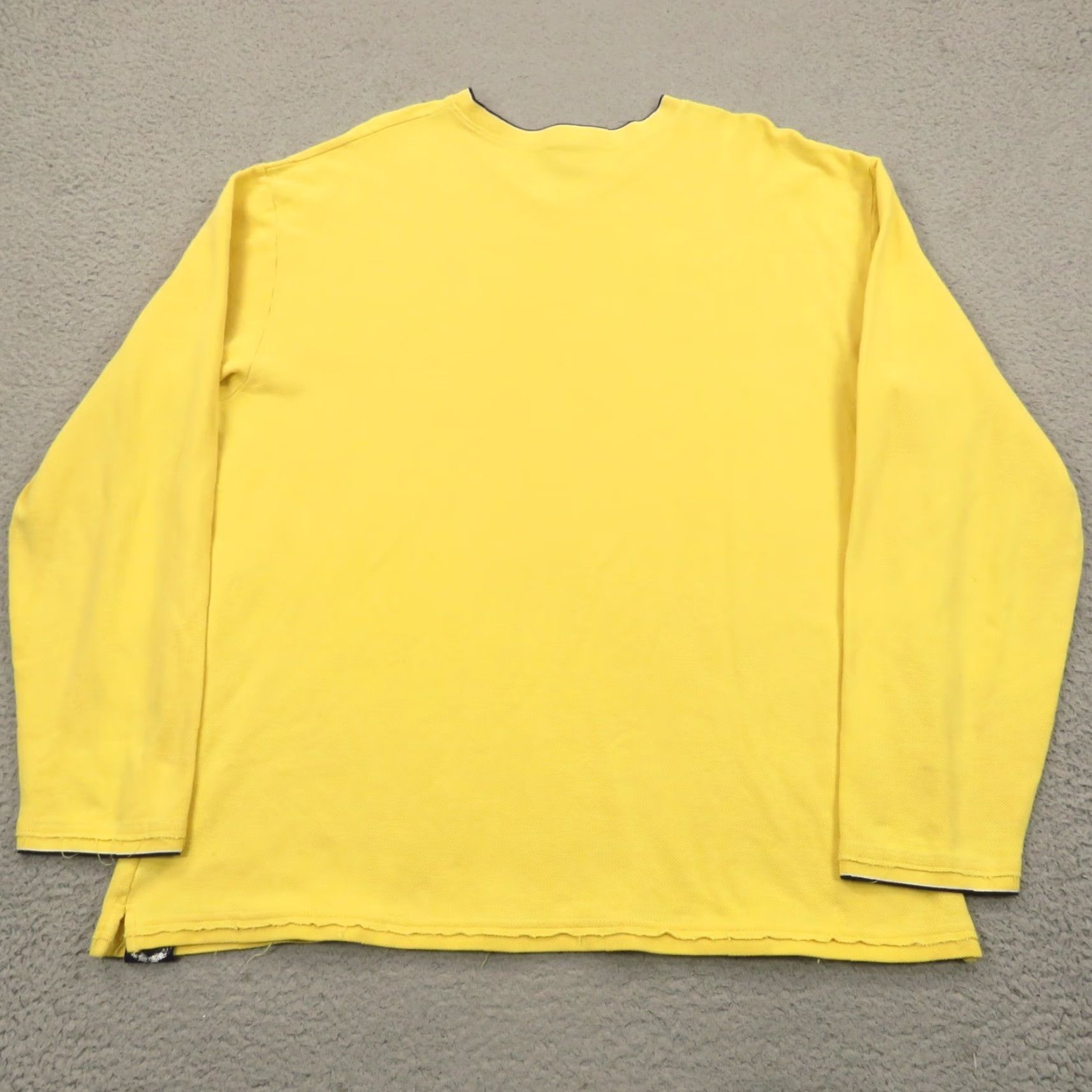 Vintage VTG Girbaud Sweater Shirt Mens XXXL Pique Pima Yellow Pullover V-Neck 90s Hip Hop Knit Solid Long Sleeve Regular Shirt Size US XXL / EU 58 / 5 - 7 Thumbnail