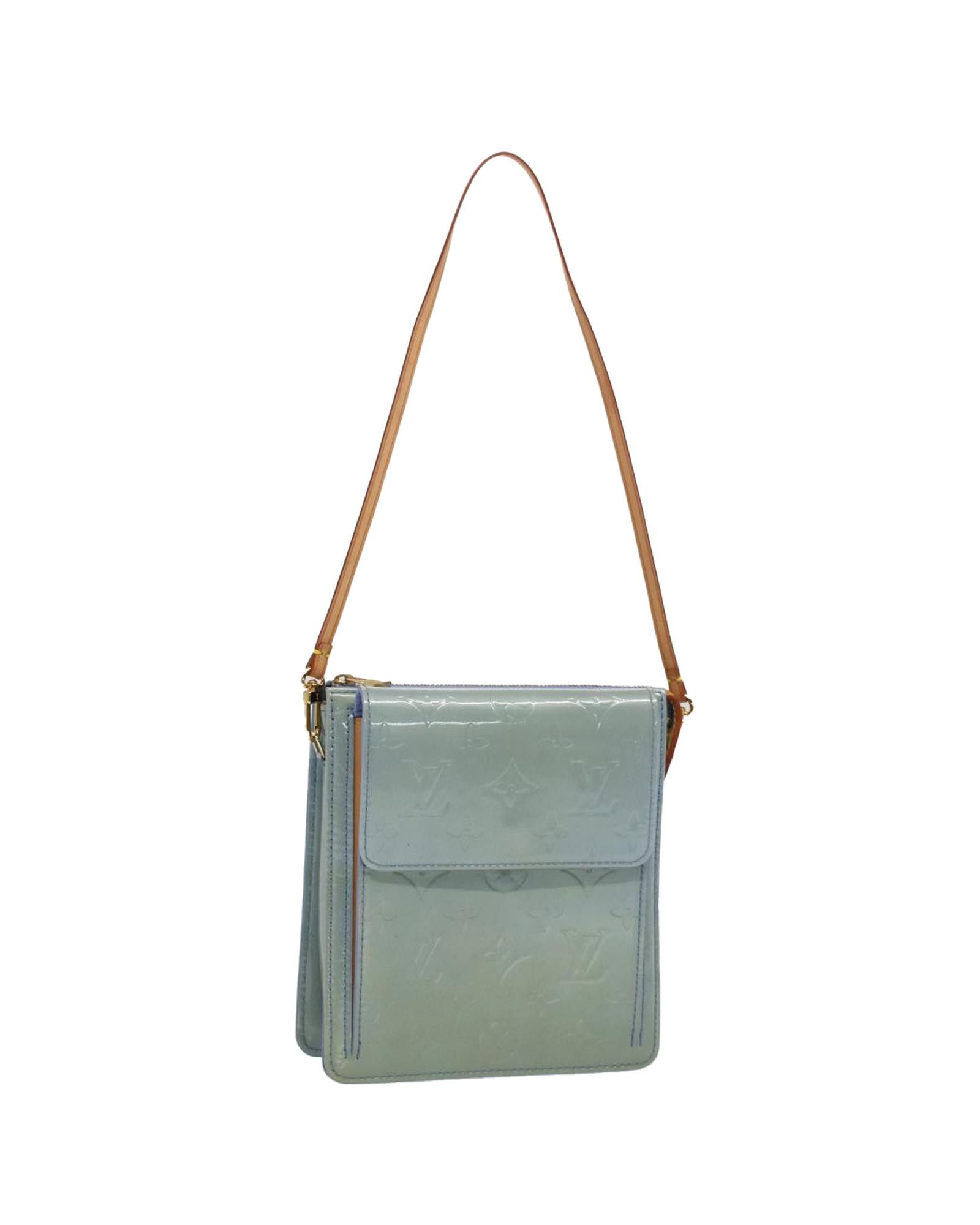 image of Louis Vuitton Elegant Grey Patent Leather Pouch, Women's