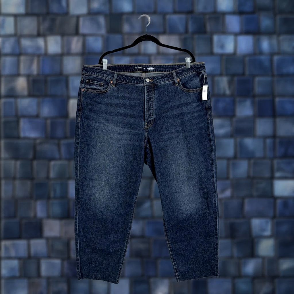 Old Navy Old Navy Womens Plus Size 22 OG Straight Jeans High Rise Crop Stretch Denim NWT Size 40" / US 18 - 1 Thumbnail