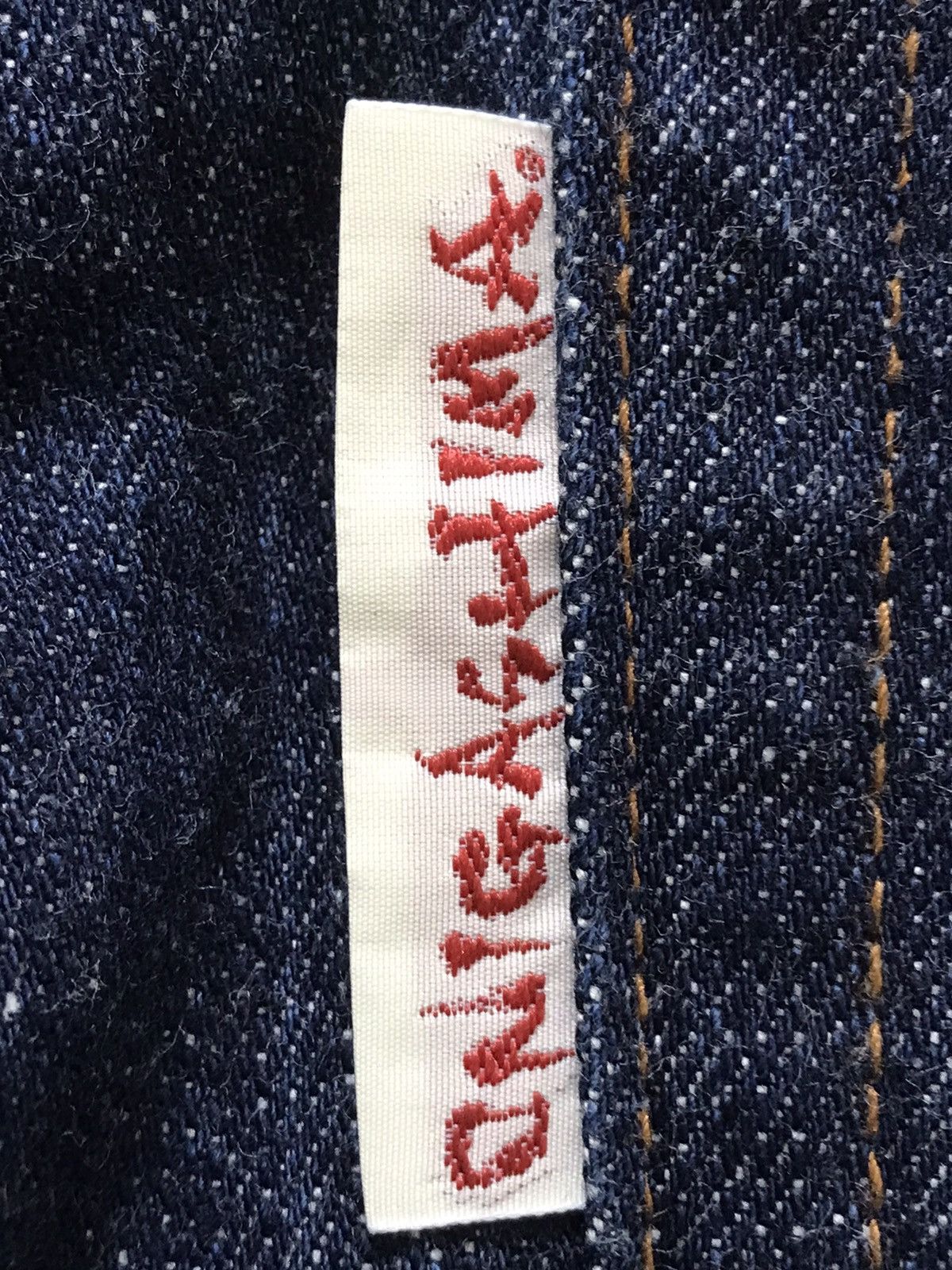 Japanese Brand ONIGASHIMA Raiijin Painted Blue Denim Jeans Size US 36 / EU 52 - 14 Thumbnail