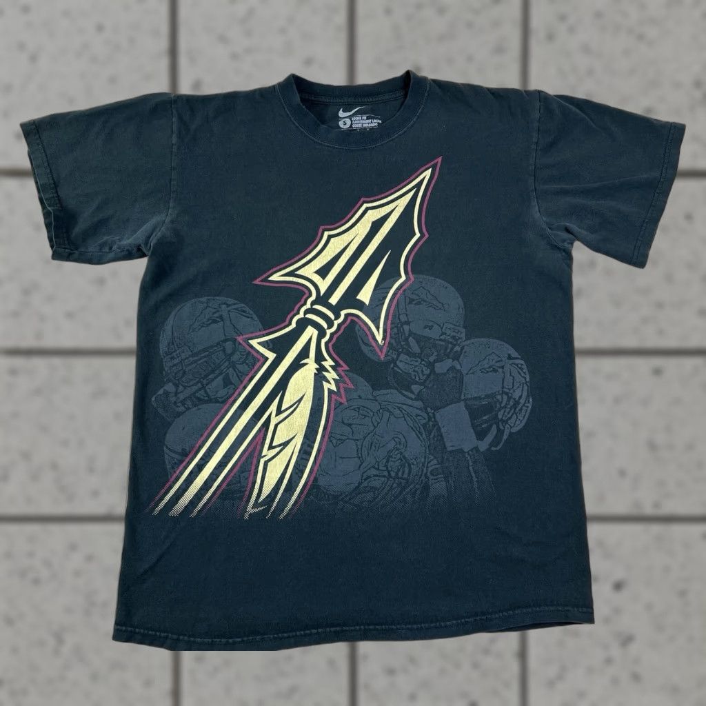 Nike VINTAGE? (No) – Nike Football T Shirt Black Small Mens S FSU Fear The Spear Athletic Short Sleeve College University Sports Shirt Size US S / EU 44-46 / 1 - 1 Thumbnail