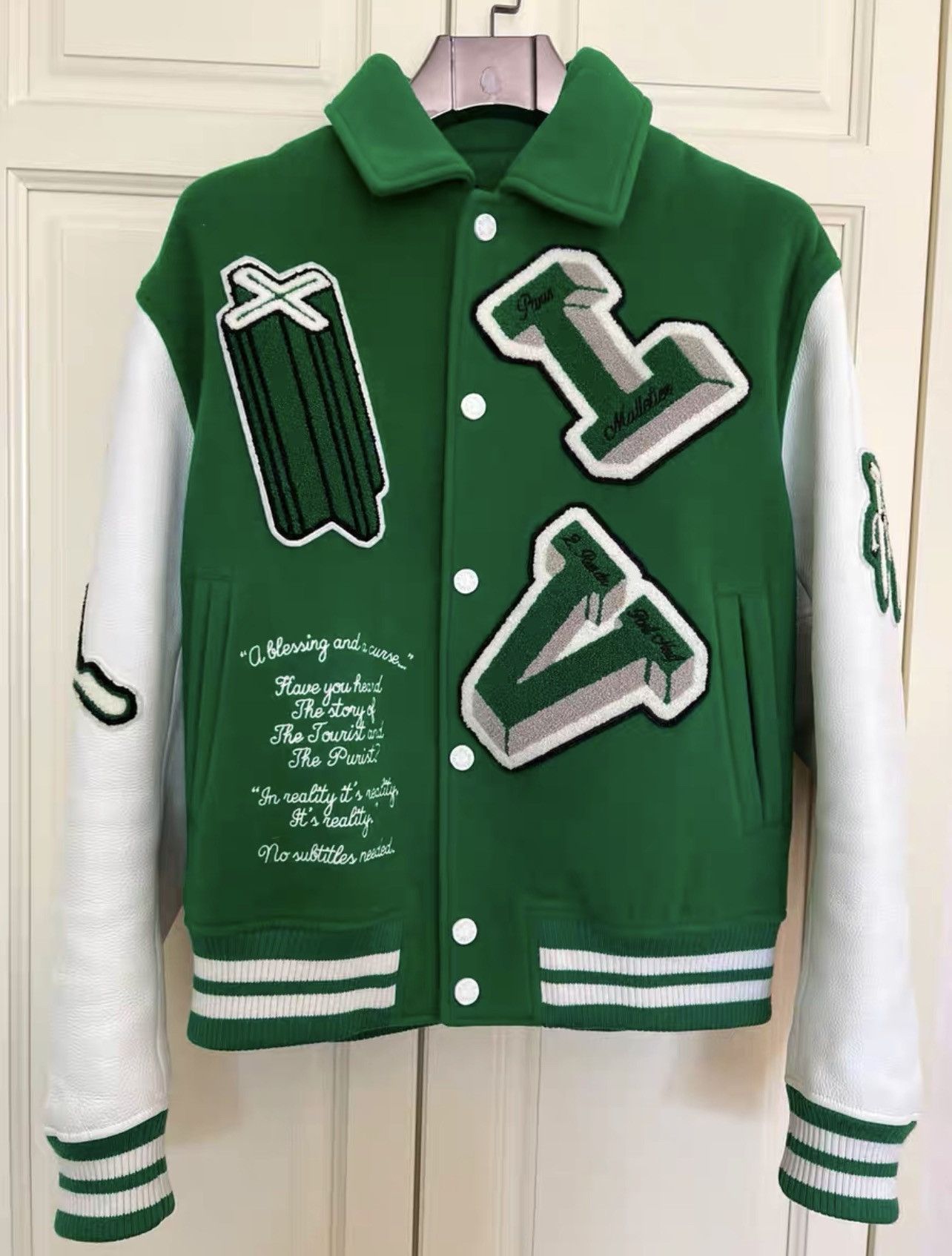 Louis Vuitton Varsity Green and White Jacket