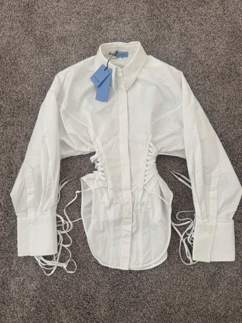 Mugler Mugler Lace-up Corset Cotton Poplin Shirt Size FR 40 US 8 Size M / US 6-8 / IT 42-44 - 4 Thumbnail