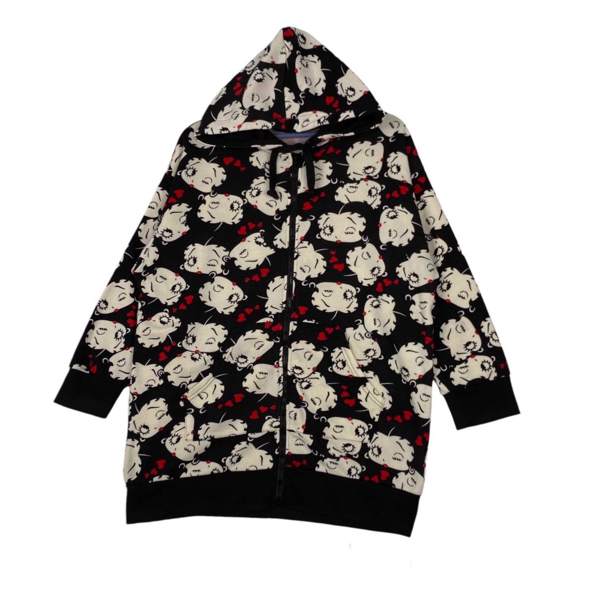 Vintage Vintage Betty Boop Hoodie All Printed White Black Pullover Size US XL / EU 56 / 4 - 2 Thumbnail