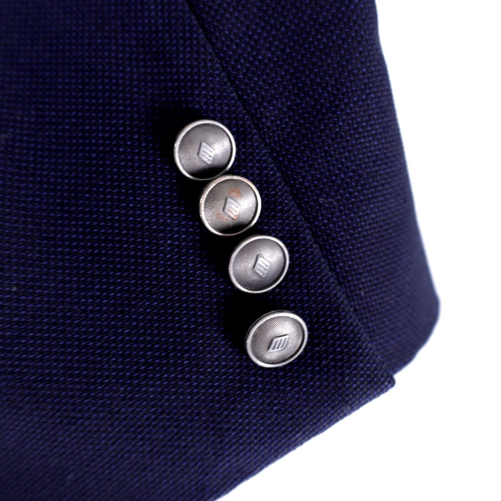 Joseph Abboud Joseph Abboud Reda Super 110s Textured Wool Blue 2 Silver Bu Size 50R - 4 Thumbnail
