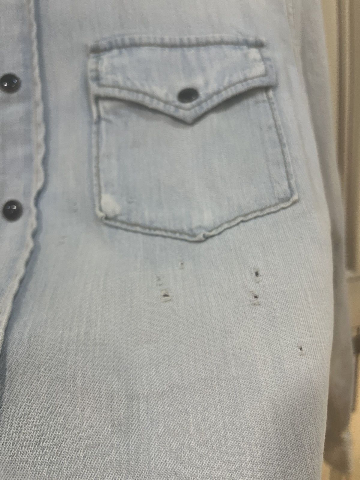 Saint Laurent Paris Distressed western denim shirt size M Size US M / EU 48-50 / 2 - 7 Thumbnail