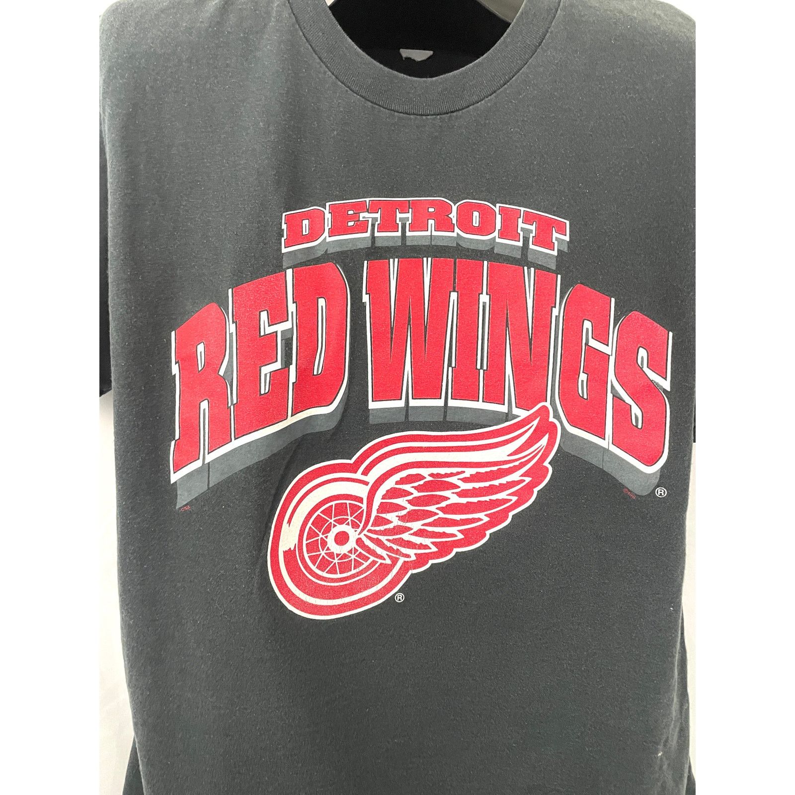 CSA VTG Detroit Red Wings NHL Shirt L 1990's Black Hockey Sports Size US L / EU 52-54 / 3 - 4 Thumbnail